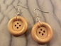 Preview: beige Knopf Ohrringe Holz Natur Button
